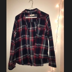 Soft blue and pink hollister flannel